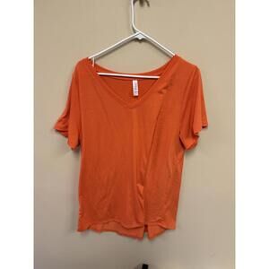 LuLaRoe Women's Short Sleeve V-Neck T-Shirt XL Orange
